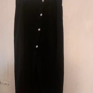 Denim Split Long Skirt